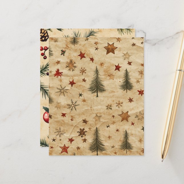 Weihnachtsfest Pine on Parchment Scrapbook (Vorderseite/Rückseite Beispiel)