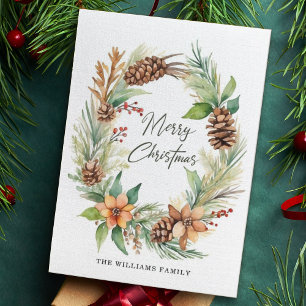 Weihnachtsfest Pinecones - Berries Feiertagskarte