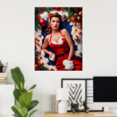 Weihnachtsfest Pinup Poster (Heimbüro)