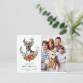 Weihnachtsfest Poinsettia Gruß FOTO Postkarte (Stehend Vorderseite)