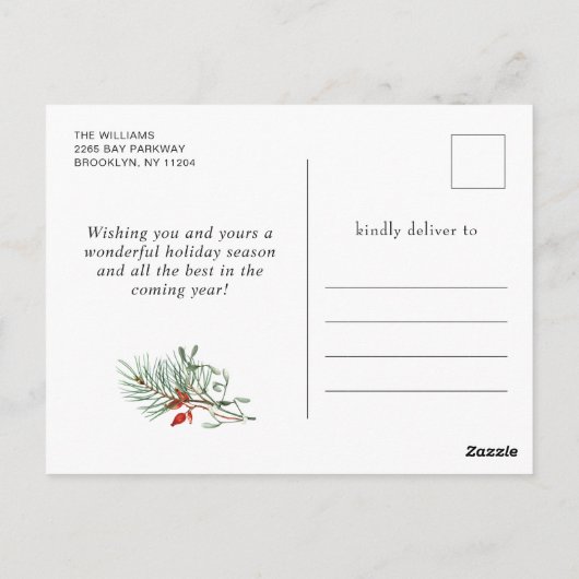 Weihnachtsfest Poinsettia Gruß FOTO Postkarte (Rückseite)