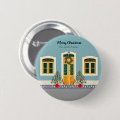 Weihnachtsfest Portugiesisches Haus Button (Vorne & Hinten)
