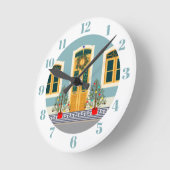 Weihnachtsfest Portugiesisches Haus Runde Wanduhr (Winkel)