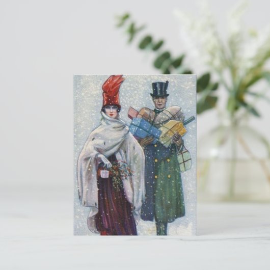 Weihnachtsfest Postkarte (Stehend Vorderseite)