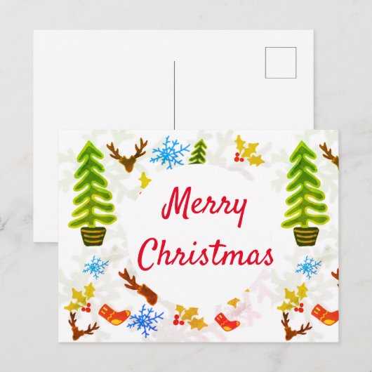 Weihnachtsfest Postkarte (Vorne/Hinten)
