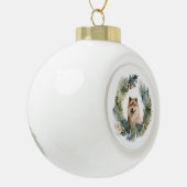 Weihnachtsfest-Pup Keramik Kugel-Ornament (Links)