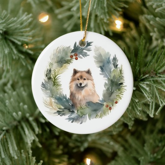Weihnachtsfest-Pup Keramik Ornament (Baum)