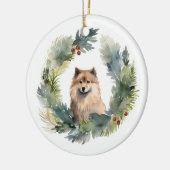 Weihnachtsfest-Pup Keramik Ornament (Links)