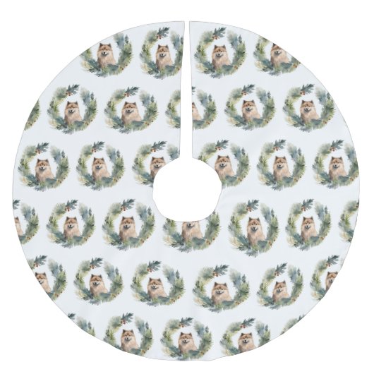 Weihnachtsfest-Pup Polyester Weihnachtsbaumdecke (Vorderseite)