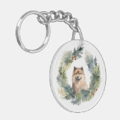 Weihnachtsfest-Pup Schlüsselanhänger (Vorderseite links)