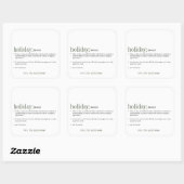 Weihnachtsfest Quadratischer Aufkleber (Blatt)