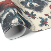 Weihnachtsfest Raccoon Geschenkpapier (Rolleneckpunkt)