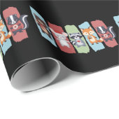 Weihnachtsfest Raccoon Opossum Winter Geschenkpapier (Rolleneckpunkt)