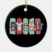 Weihnachtsfest Raccoon Opossum Winter Keramik Ornament (Vorne)