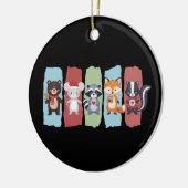 Weihnachtsfest Raccoon Opossum Winter Keramik Ornament (Links)