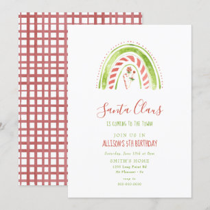 Weihnachtsfest Rainbow Kindergeburtstag Party Einladung