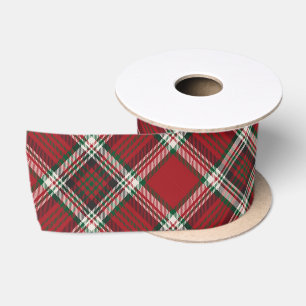 Weihnachtsfest Raute Tartan Kariertes Muster Satinband