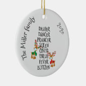 Weihnachtsfest Reindeer Namen Covid 2020 Custom Keramik Ornament (Rechts)