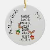 Weihnachtsfest Reindeer Namen Covid 2020 Custom Keramik Ornament (Vorne)