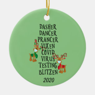 Weihnachtsfest Reindeer Namen Covid 2020 Keramik Ornament