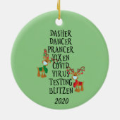 Weihnachtsfest Reindeer Namen Covid 2020 Keramik Ornament (Hinten)