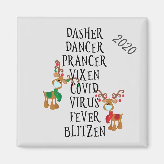 Weihnachtsfest Reindeer Namen Covid 2020 Magnet (Vorne)