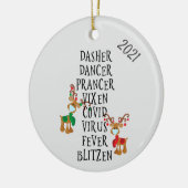Weihnachtsfest Reindeer Namen Covid 2021 Keramik Ornament (Links)