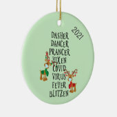 Weihnachtsfest Reindeer Namen Covid 2021 Keramik Ornament (Rechts)