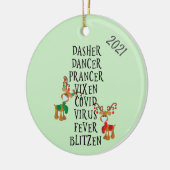 Weihnachtsfest Reindeer Namen Covid 2021 Keramik Ornament (Links)