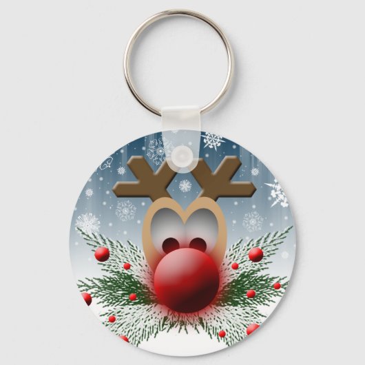 Weihnachtsfest Reindeer Schlüsselanhänger (Vorderseite)