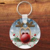 Weihnachtsfest Reindeer Schlüsselanhänger (Vorderseite)