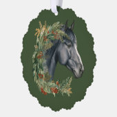 Weihnachtsfest Reitpferd Ornament Karte (Links)