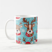 Weihnachtsfest Rentier mit Schneeflocken-Muster Kaffeetasse (Links)