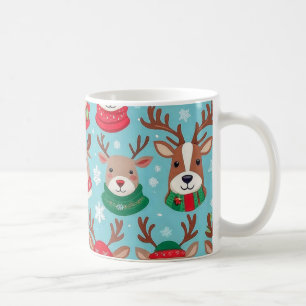 Weihnachtsfest Rentier mit Schneeflocken-Muster Kaffeetasse