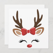 Weihnachtsfest Rentier Niedlicher Urlaub Winter Feiertagskarte (Vorne/Hinten)