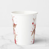 Weihnachtsfest Rentier Rote Ornamente Pappbecher (Links)