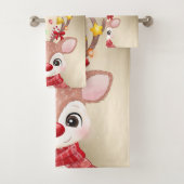 Weihnachtsfest Rentier, Schneeflocken Badhandtuch Set (Insitu)