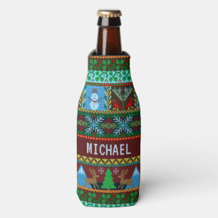 Weihnachtsfest Rentier Snowmen Urlaub Name Flaschenkühler