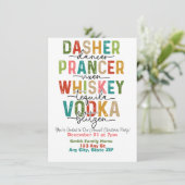 Weihnachtsfest Rentier & Spirituosen Weihnachts-Pa Einladung (Stehend Vorderseite)