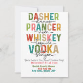 Weihnachtsfest Rentier & Spirituosen Weihnachts-Pa Einladung (Vorderseite)