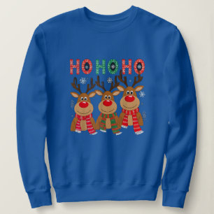 Weihnachtsfest Rentier - T - Shirt mit Bold HO HO