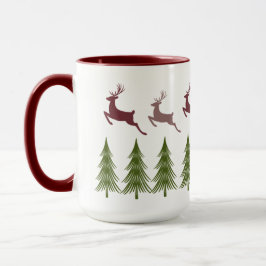 Weihnachtsfest Rentier und Pine Tree Weihnachten T Tasse