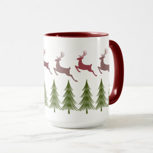 Weihnachtsfest Rentier und Pine Tree Weihnachten T Tasse