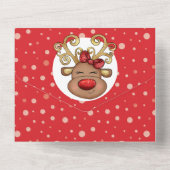 Weihnachtsfest-Rentierfest All In One Einladung (Rückseite)