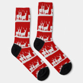 Weihnachtsfest Rentierfest Klassisch Rot Socken (Rechts)