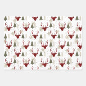 Weihnachtsfest Rentierwald Geschenkpapier Set (Vorderseite)