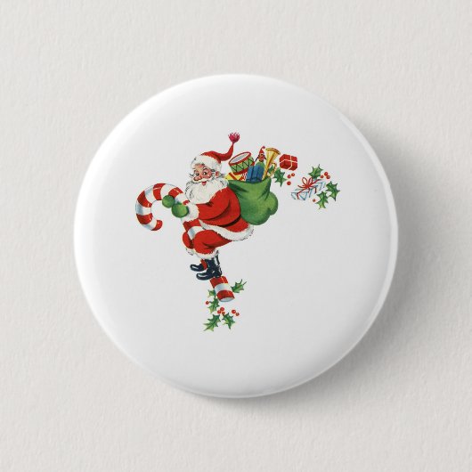 Weihnachtsfest Retro Weihnachten Vintag Button (Vorderseite)