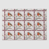 Weihnachtsfest Robin Postage Briefmarke Seidenpapier (Vorderseite)