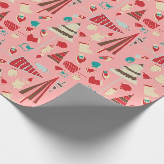 Weihnachtsfest Rosa Geschenkpapier (Ecke)