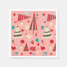 Weihnachtsfest Rosa Serviette